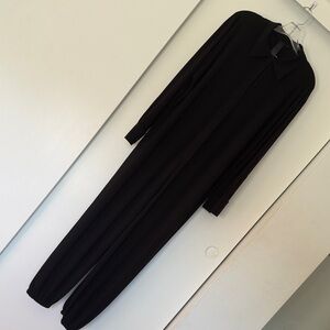 NormanKamali Long Black Jumpsuit with Collar